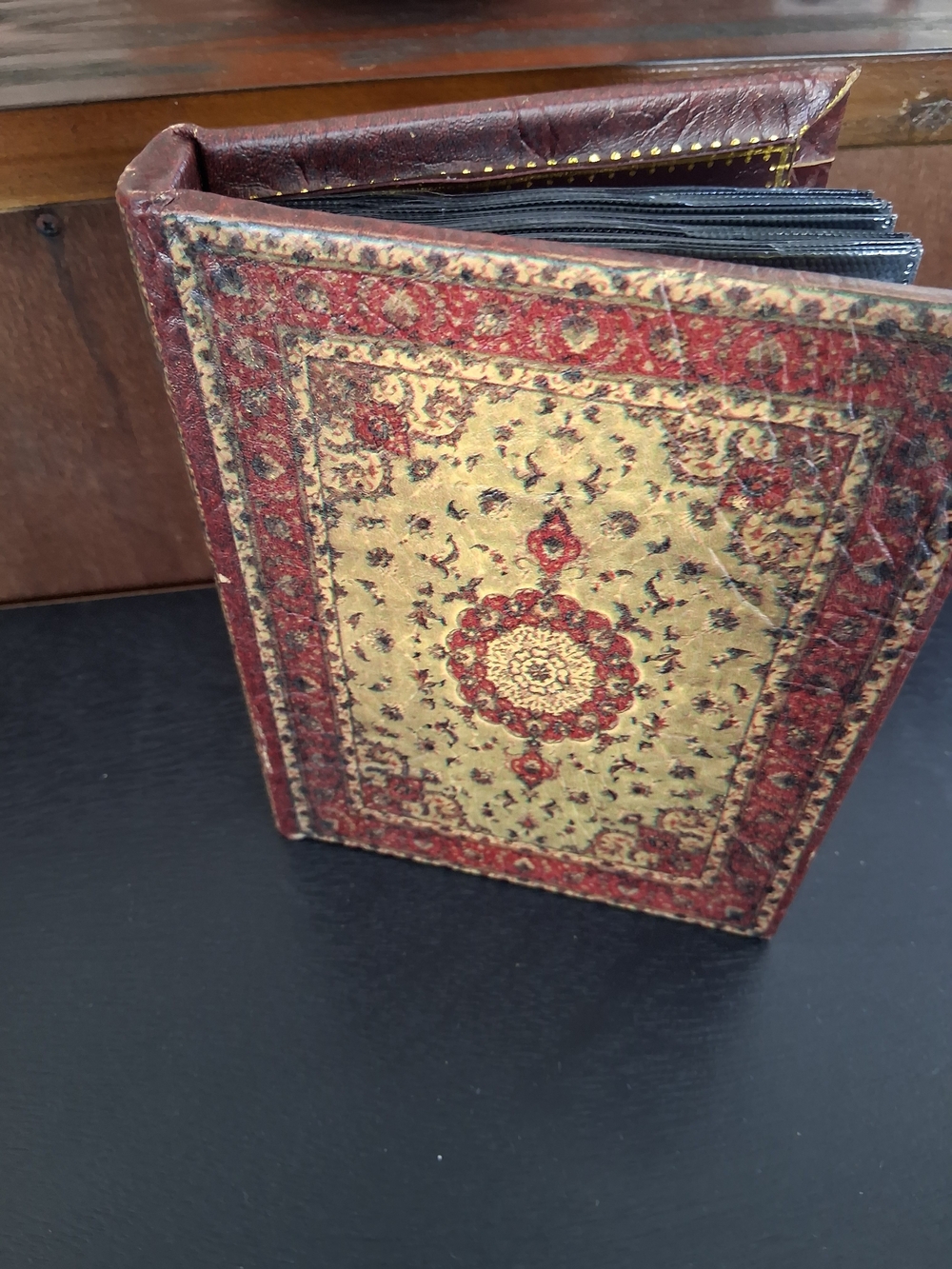 Vintage-Inspired Ornate Photo Album in Red and Gold X 2.